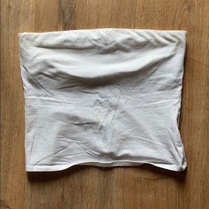 White Strapless Crop Top